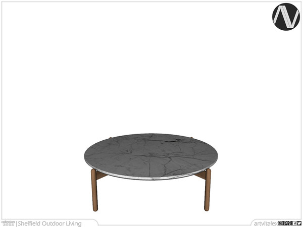 Sims 4 — Sheffield Coffee Table by ArtVitalex — Outdoor And Garden Collection | All rights reserved | Belong to 2022