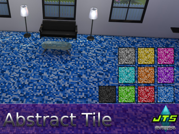 Sims 4 — Abstract Tile by JCTekkSims — Mosaic style floor with some texture. Comes with 10 colors.