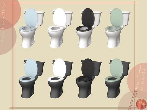 Sims 4 — [SJB] Kate set toilet by Ylka by Ylka — Has 8 colors. You can see all the colors in the photo above.