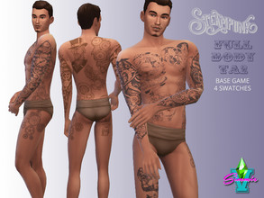 Sims 4 — Steampunk Full Body Tattoo by SimmieV — A full body tattoo design inspired by the Steampunk aesthetic.