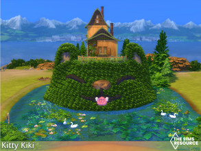 Sims 4 — Kitty Kiki / No CC by nolcanol — How cute is this house? Kitty Kiki is a small house on a hill. But this isn't