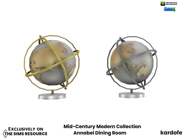 Sims 4 — Mid-Century Modern Collection_Annabel Dining Room_Earth globe by kardofe — Earth globe, decorative, in two