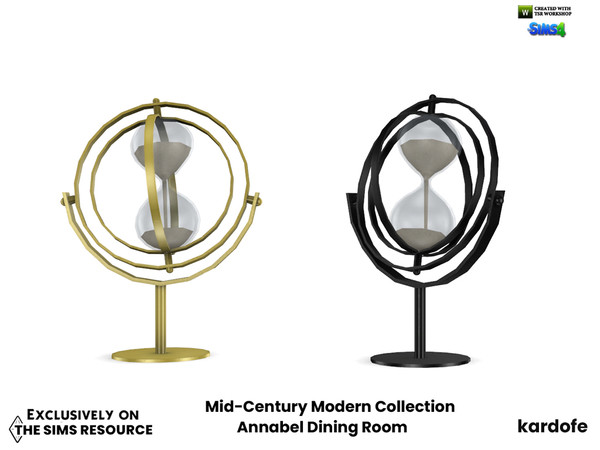 Sims 4 — Mid-Century Modern Collection_Annabel Dining Room_Hourglass by kardofe — Decorative hourglass, in two colour