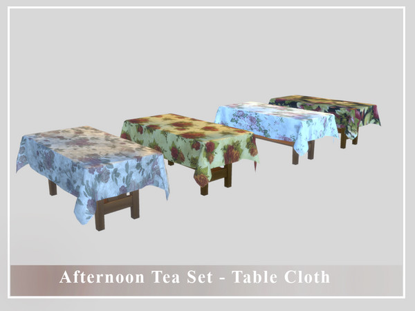 Sims 4 — Afternoon Tea Set - Table Cloth by Balkanika — Table Cloth part of the Afternoon Tea Set comes in 4 colors. Can