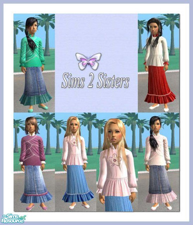Sims 2 — S2S Top with Skirt by sims2sisters — Enjoy!