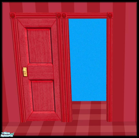 Sims 2 — NK PI Simple Interior Doors - Red by MoMama — This standard Red door and door frame are essential to keep your