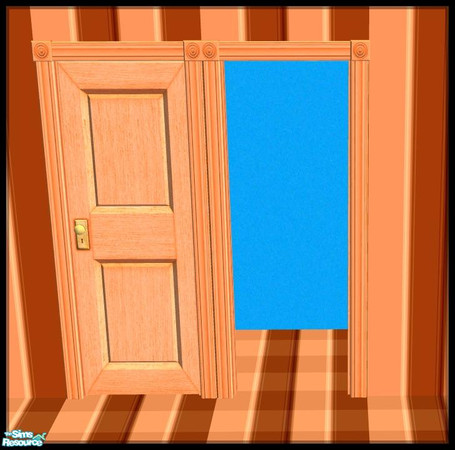 Sims 2 — NK PI Simple Interior Doors -PeachNBrown by MoMama — This standard PeachNBrown door and door frame are essential