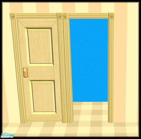 Sims 2 — NK PI Simple Interior Doors -Pale Yellow by MoMama — This standard Pale Yellow door and door frame are essential