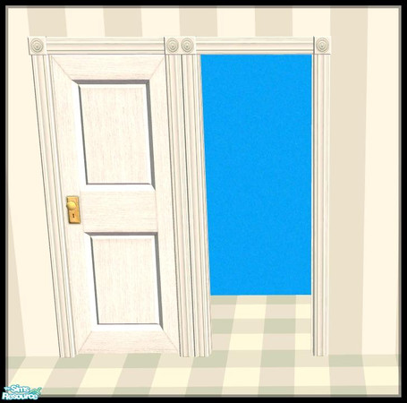 Sims 2 — NK PI Simple Interior Doors - Pale Green by MoMama — This standard Pale Green door and door frame are essential
