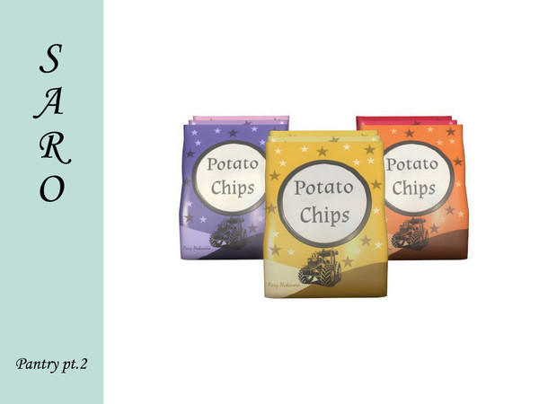 Sims 4 — SAROPantry2 chips by SSR99 — Chips! they come in three, matching colors and 5 swatches!