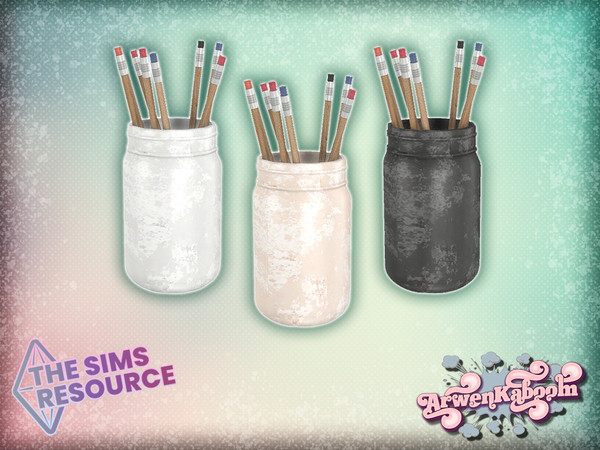 Sims 4 — Brighterie - Pencils by ArwenKaboom — Base game pencils holder in 5 recolors. You can find all items by