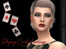 Sims 4 — Playing Cards Earrings by Dindirlel — Female and male earrings. Comes in 3 swatches. HQ compatible.