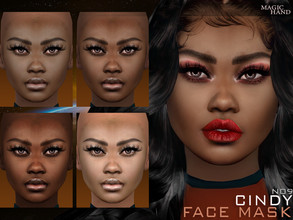 Sims 4 — Cindy Face Mask N09 [Patreon] by MagicHand — Afro face mask in 5 skin color variations - HQ Compatible. Preview