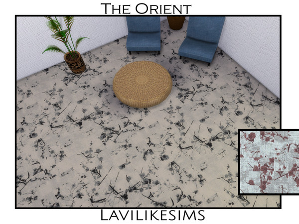 Sims 4 — The Orient Carpet by lavilikesims — A carpet with floral pattern base game friendly in 6 swatches