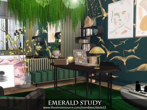 Sims 4 — Emerald Study by dasie22 — Emerald Study is an elegant office. Please, use code "bb.moveobjects"