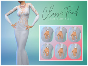 Sims 4 — Classic French - Nail Pack by missbabyblue — Classic French Manicure, nail pack, perfect for wedding ready sims!