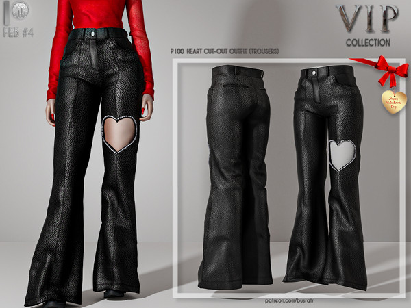 Sims 4 —  [PATREON]  (Early Access) HEART CUT-OUT OUTFIT P100 by busra-tr — (TROUSERS) 10 colors Adult-Elder-Teen-Young