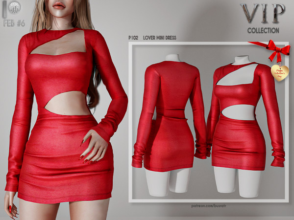 Sims 4 —  [PATREON]  (Early Access) LOVER MINI DRESS P102 by busra-tr — 12 colors Adult-Elder-Teen-Young Adult For Female