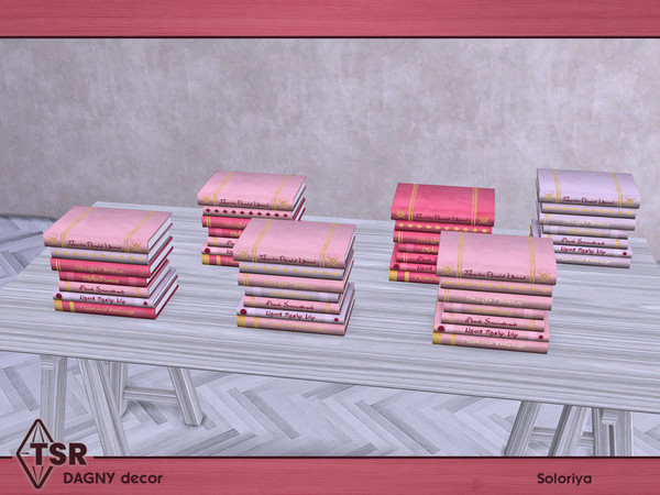 Sims 4 — Dagny Decor. Books, v2 by soloriya — Books, version two. Part of Dagny Decor set. 6 color variations. Category: