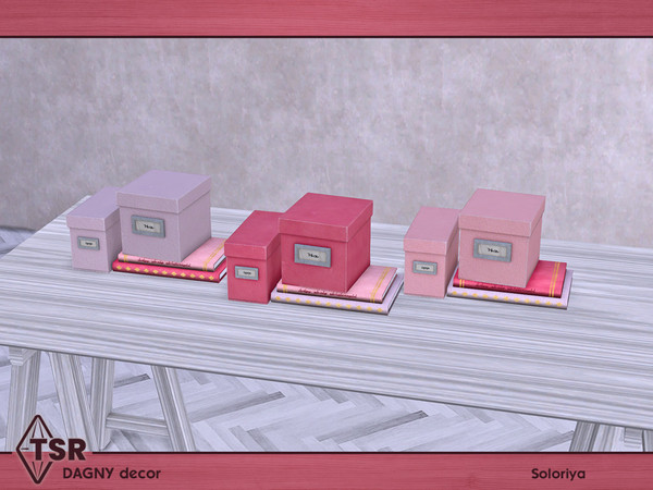 Sims 4 — Dagny Decor. Office Boxes with Books by soloriya — Two office boxes with two books in one mesh. Part of Dagny