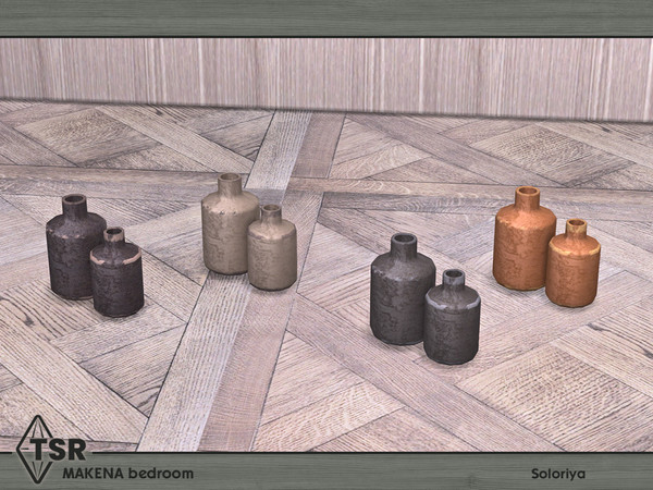 Sims 4 — Makena Bedroom. Vases, v2 by soloriya — Vases, version two. Part of Makena Bedroom set. 3 color variations.