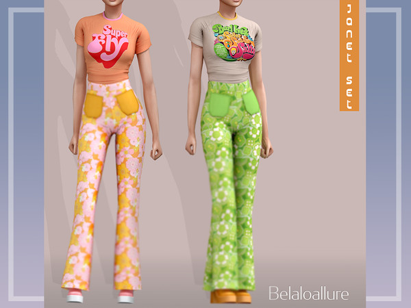 Sims 4 — Belaoallure_Janet t_shirt (patreon) by belal19972 — Simple 70s inspired tee for your sim s,enjoy :) 