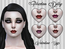 Sims 4 — PorcelanDolly - Valentine Lip Set by PorcelanDolly — base game compatable in four colors