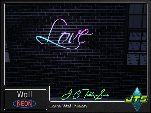Sims 4 — Love Neon Wall Light by JCTekkSims — Created by JCTekkSims