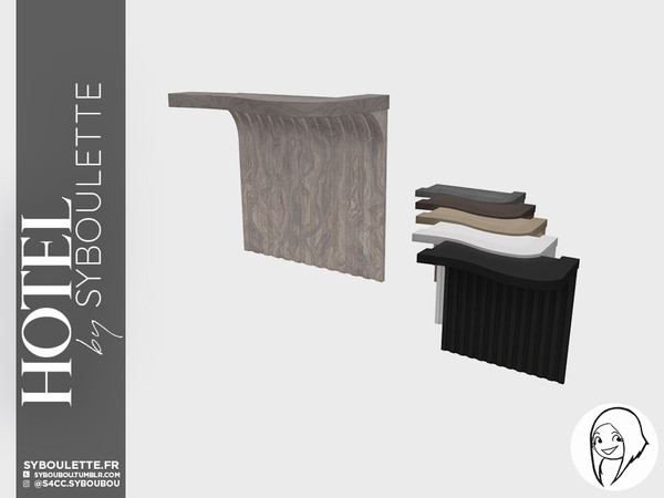Sims 4 — Hotel set - Wall panel right by Syboubou — This is a decor wall panel assorted to the desk available in the same