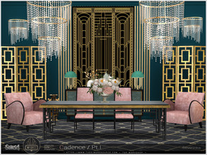 Sims 4 — Cadence Pt.I by Severinka_ — A set of furniture and decor for decoration dining room in the ArtDeco style. The