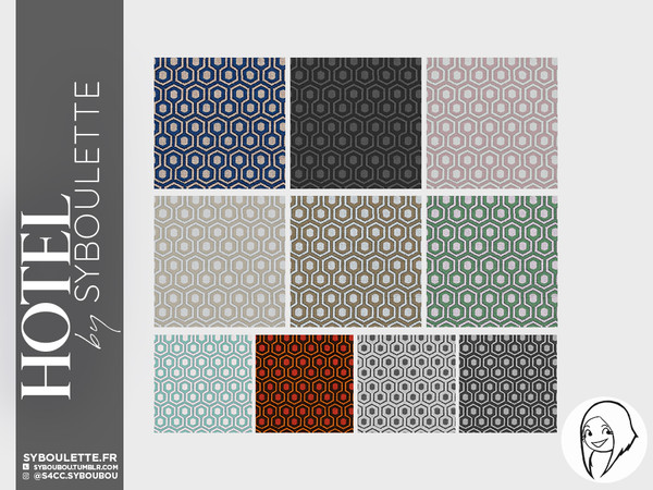 Sims 4 — Hotel - Carpet Floor Shining by Syboubou — This is a carpet floor with a psychedelic geometric pattern