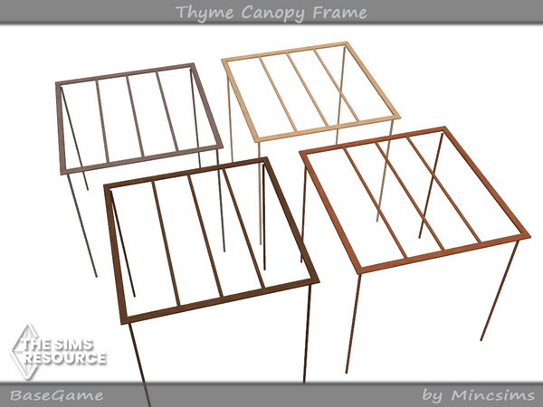 Sims 4 — Thyme Canopy Frame by Mincsims — Basegame Compatible. 4 swatches