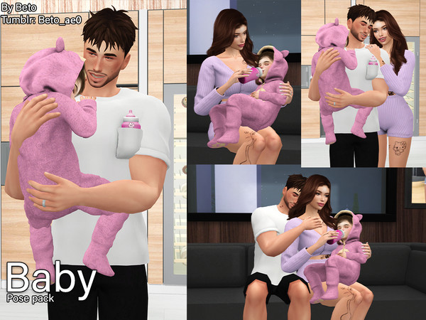 Sims 4 — Baby (Pose pack) by Beto_ae0 — Family poses, I hope you like them - Includes 4 poses - Custom thumbnail