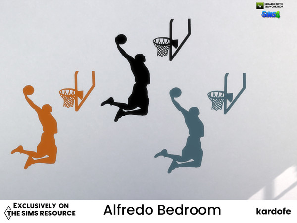 Sims 4 — kardofe_Alfredo Bedroom_Decorative vinyl by kardofe — Decorative vinyl of a basketball player, in three