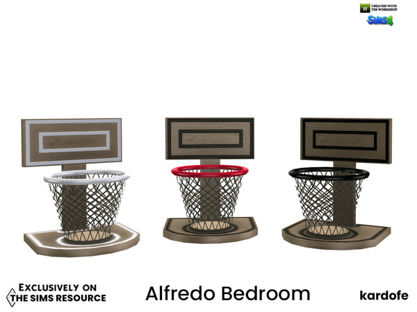 Sims 4 — kardofe_Alfredo Bedroom_paper basket by kardofe — Decorative litter bin in the shape of a basketball hoop in