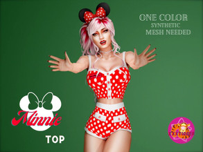 Sims 4 — Minnie Set (TOP) by XXXTigs — One Color Synthetic Mesh Needed