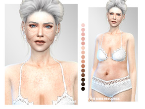 Sims 4 — Edith Skin by MSQSIMS — This skin for female elder sims comes in 15 colors from light to dark. It is suitable