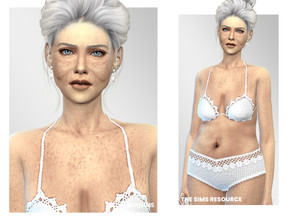 Sims 4 — Edith Skin Overlay by MSQSIMS — This skin overlay for female elder sims comes in 4 swatches in different