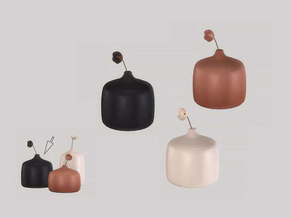 Sims 4 — Bedroom Kalea Vase 2 by ung999 — Bedroom Kalea Vase 2 Color Options : 3 Located at : Decor / clutter