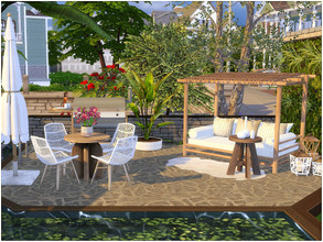 Sims 4 — Summer Deck by lotsbymanal — A small modern deck to enjoy the outdoor..