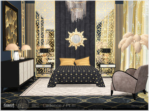 Sims 4 — Cadence Pt.III by Severinka_ — A set of furniture and decor for decoration bedroom in the ArtDeco style. The set