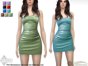 Sims 4 — PU Bandeau Bodycon Dress by Harmonia — Mesh by me 9 Swatches Please do not use my textures. Please do not