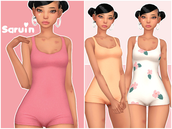 Sims 4 — Kokoro Bodysuit by Saruin — A cute little bodysuit made for almost any occasion. 25 Colors Find in 'Jumpsuti'