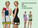 Sims 4 — Twiggy Shift Dress by amythesailor — Inspired by the 60s famous model Twiggy and her equally famous shift dress.