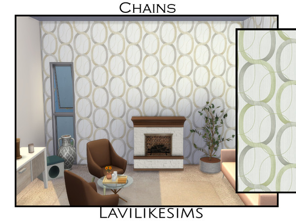 Sims 4 — Chains by lavilikesims — A oval chain link that climbs the wall allowing for a feeling of heigth in the room.