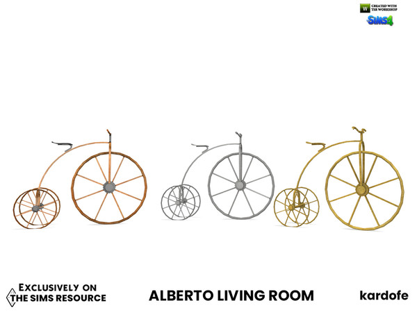 Sims 4 — kardofe_Alberto living room_Bike by kardofe — Decorative bicycle, in three colour options
