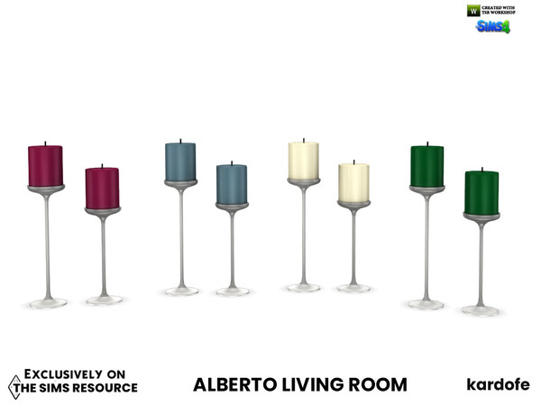 Sims 4 — kardofe_Alberto living room_Decorative candlesticks by kardofe — Two candle holders with candles, decorative, in
