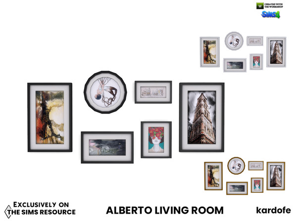Sims 4 — kardofe_Alberto living room_Pictures by kardofe — Group of squares of different sizes, in three colour options
