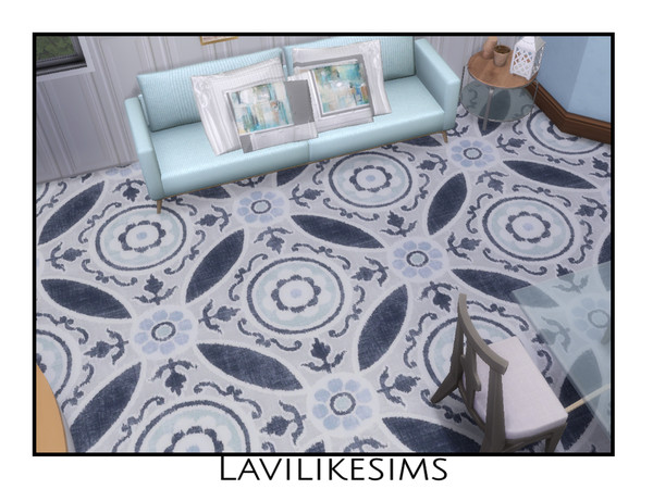 Sims 4 — Floral Circle Carpet by lavilikesims — A beautiful floral carpet. Base Game Friendly.