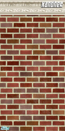 Sims 2 — Red Brick, Crown moulding by Xandher — Simple brick with beautifully detailed crown moulding 